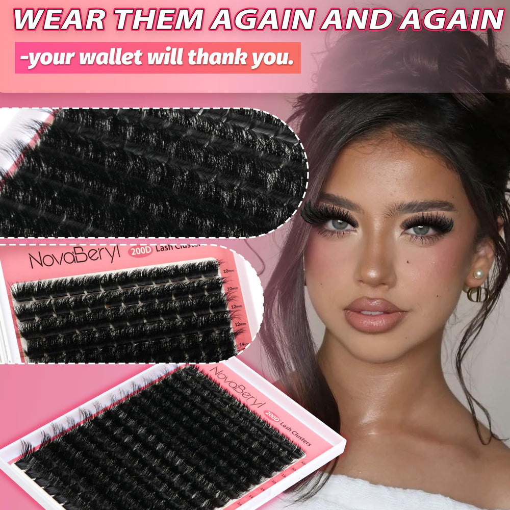 NovaBeryl Cat-eye look with clustered lashes made easy.