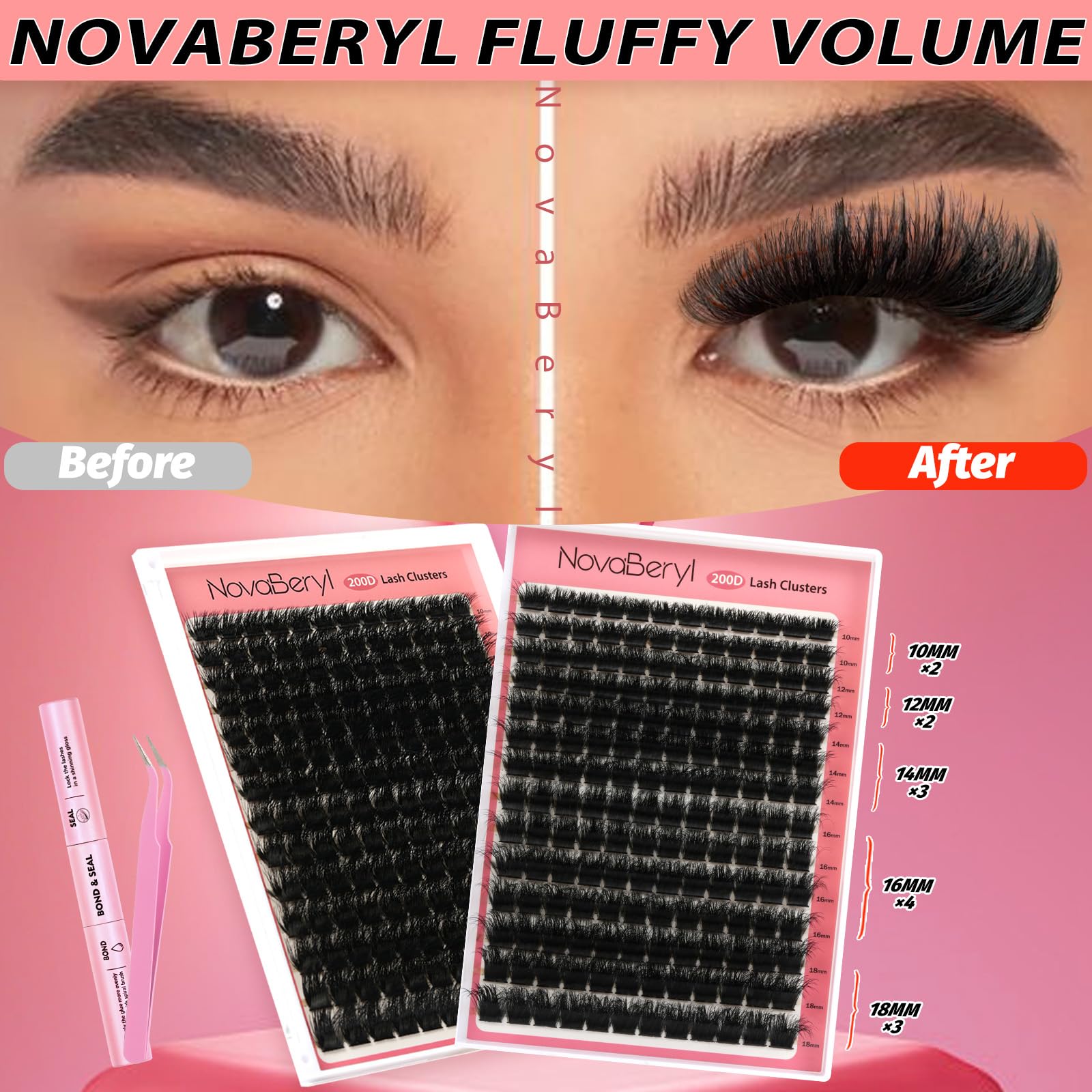 NovaBeryl Doll-eye styling using varied lengths for balance.