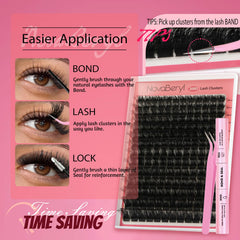 NovaBeryl Included Tweezers enable precise DIY lash placement.