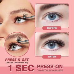 NovaBeryl soft fluffy lashes with a thin clear band.
