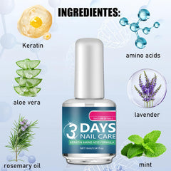 NovaCharm keratin amino acid oil drops highlighting daily conditioning for nails.