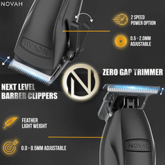 NOVAH Grooming cordless trimmer set for sharp outlines and edge work