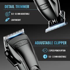 NOVAH Grooming foil shaver delivers smooth edge for clean lines.