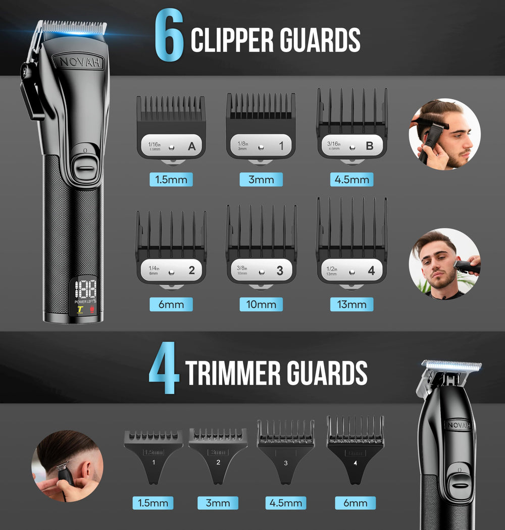 NOVAH Grooming taper lever enables precise fade transitions.