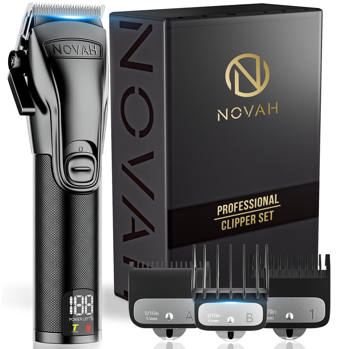 Novah Grooming wireless clippers with power display for precise speed control