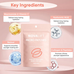 Close-up of NOVALIFT Micro Eye Patches serum-infused texture for targeted care.