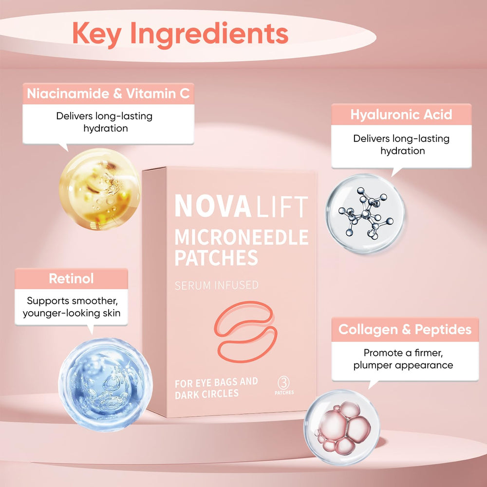 NOVALIFT MicroGlow Parches Ojos: fórmula con ácido hialurónico para hidratación intensa