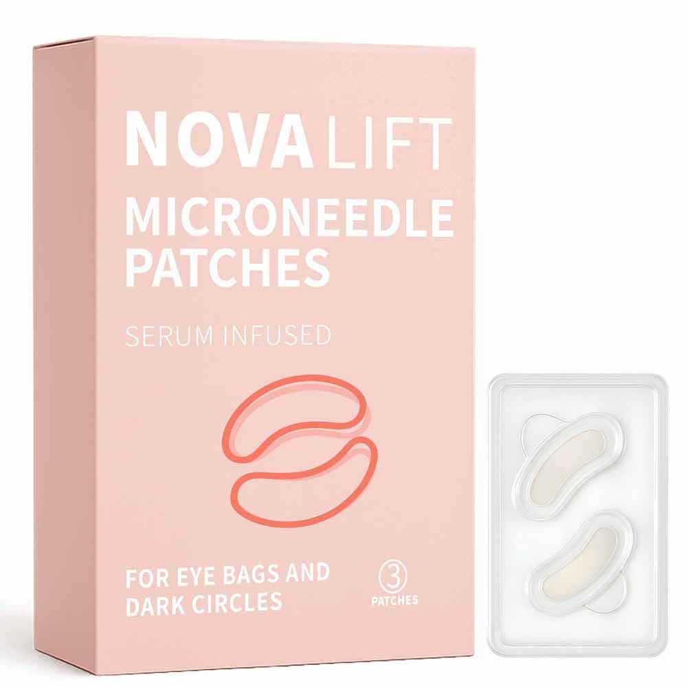 NOVALIFT MicroGlow Parches Ojos: caja visible para cuidado diario de ojos cansados