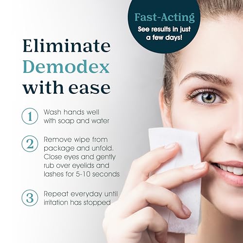 Caja de 60 toallitas Demodex para higiene ocular en casa