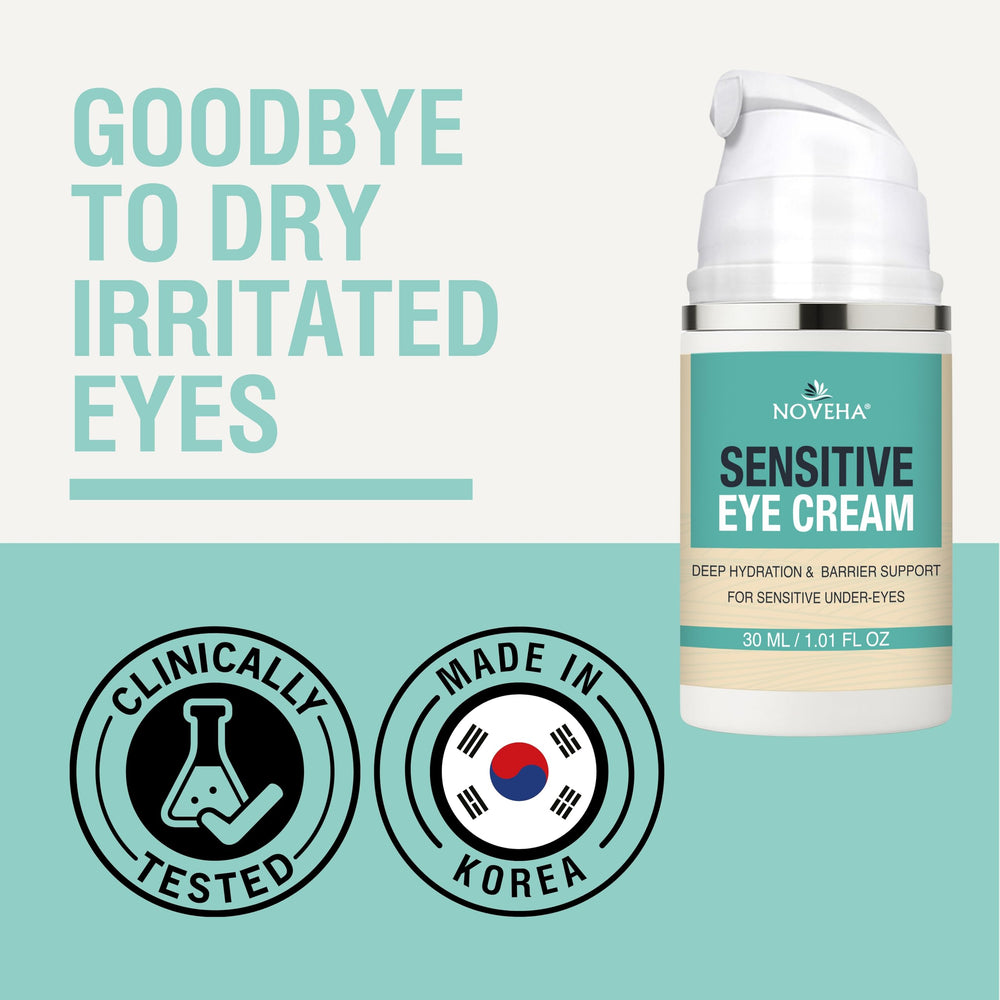 NOVEHA Daily Sensitive Eye Cream suaviza lineas finas y arrugas para un aspecto más suave