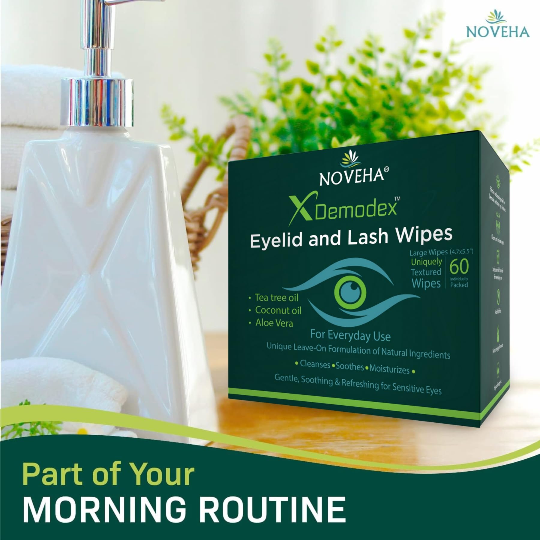 Wipes in use around the eye area for a quick refresh