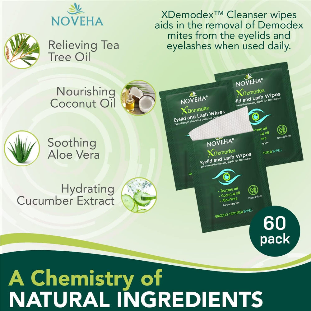 Individually wrapped wipes ensure clean, convenient eyelid and lash care