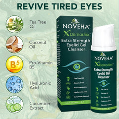 NOVEHA Demodex Gel con provitamina B5 ofrece hidratación suave.
