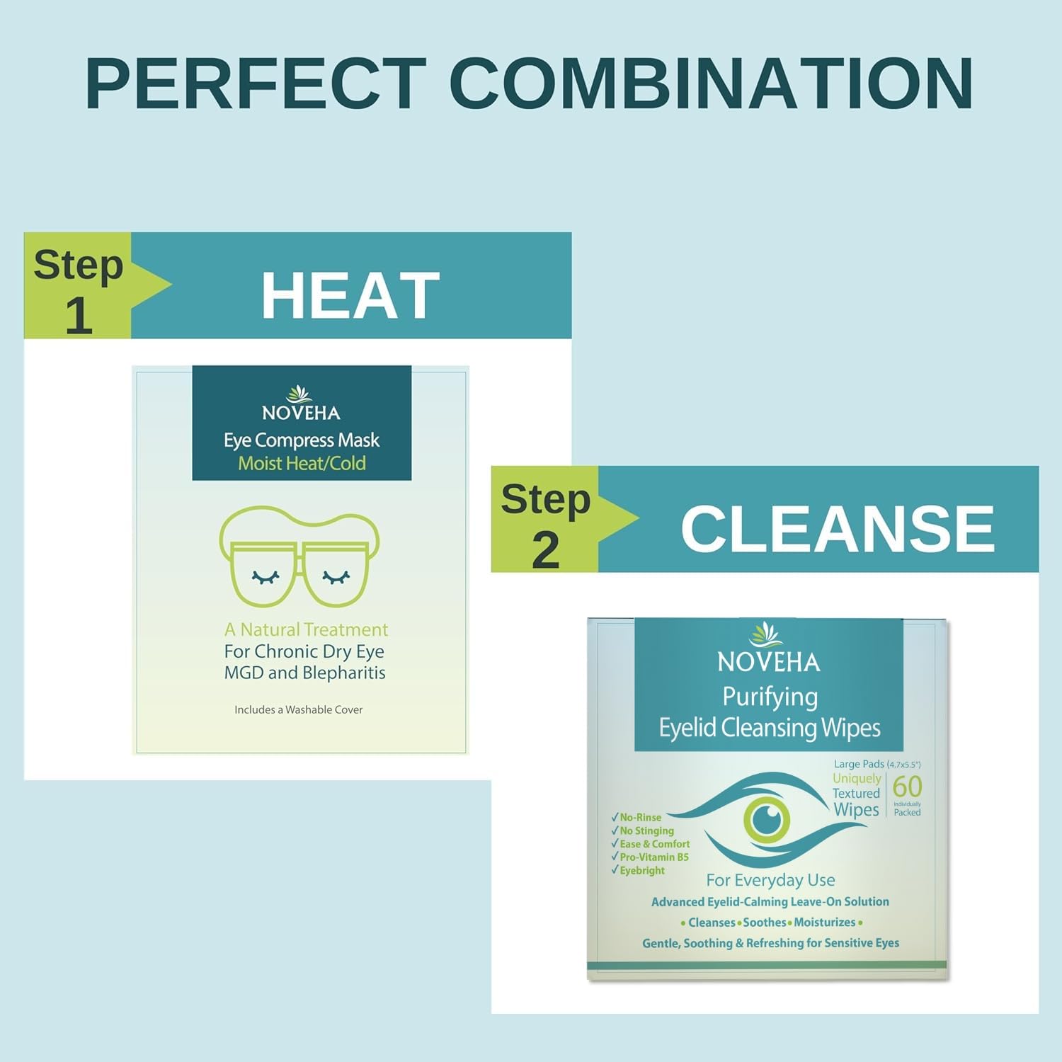 NOVEHA eyelid wipes removing makeup safely around the eyes
