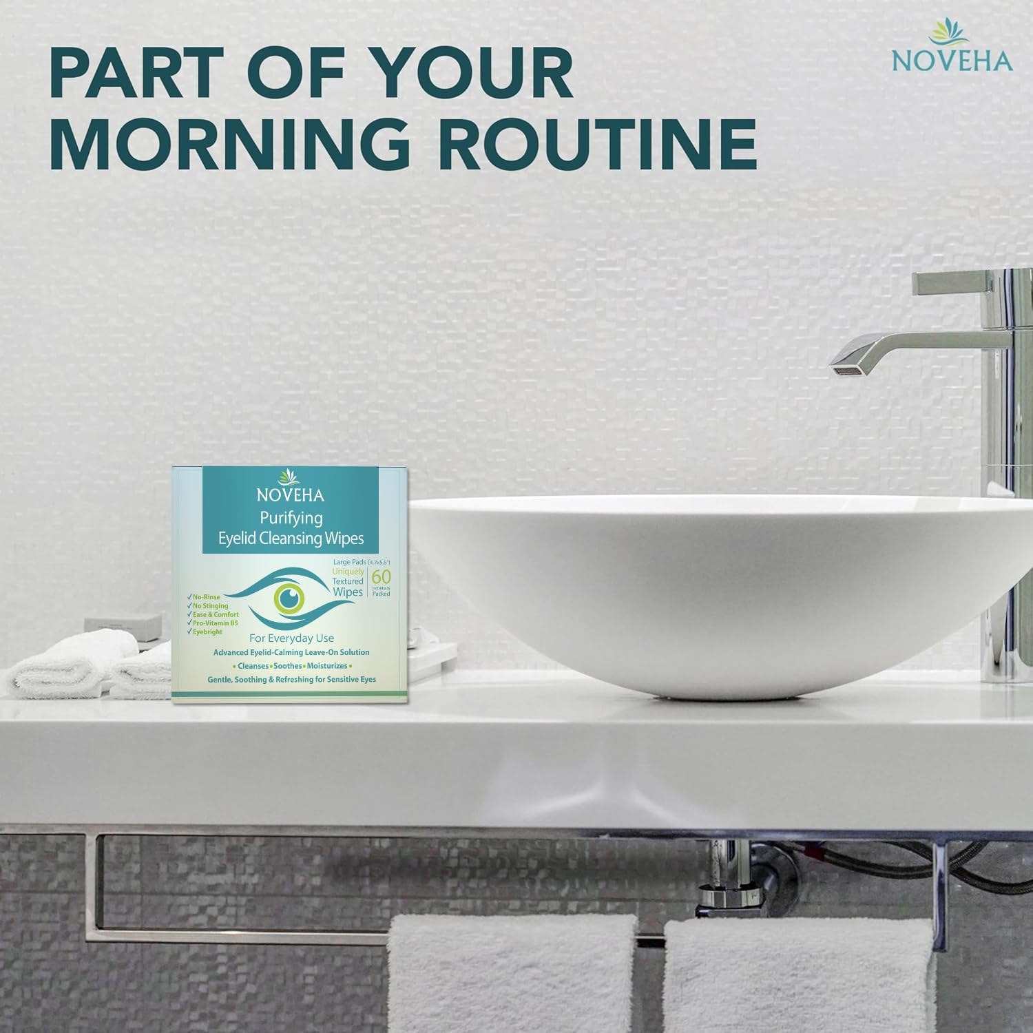 NOVEHA eyelid wipes gentle care for sensitive eyes