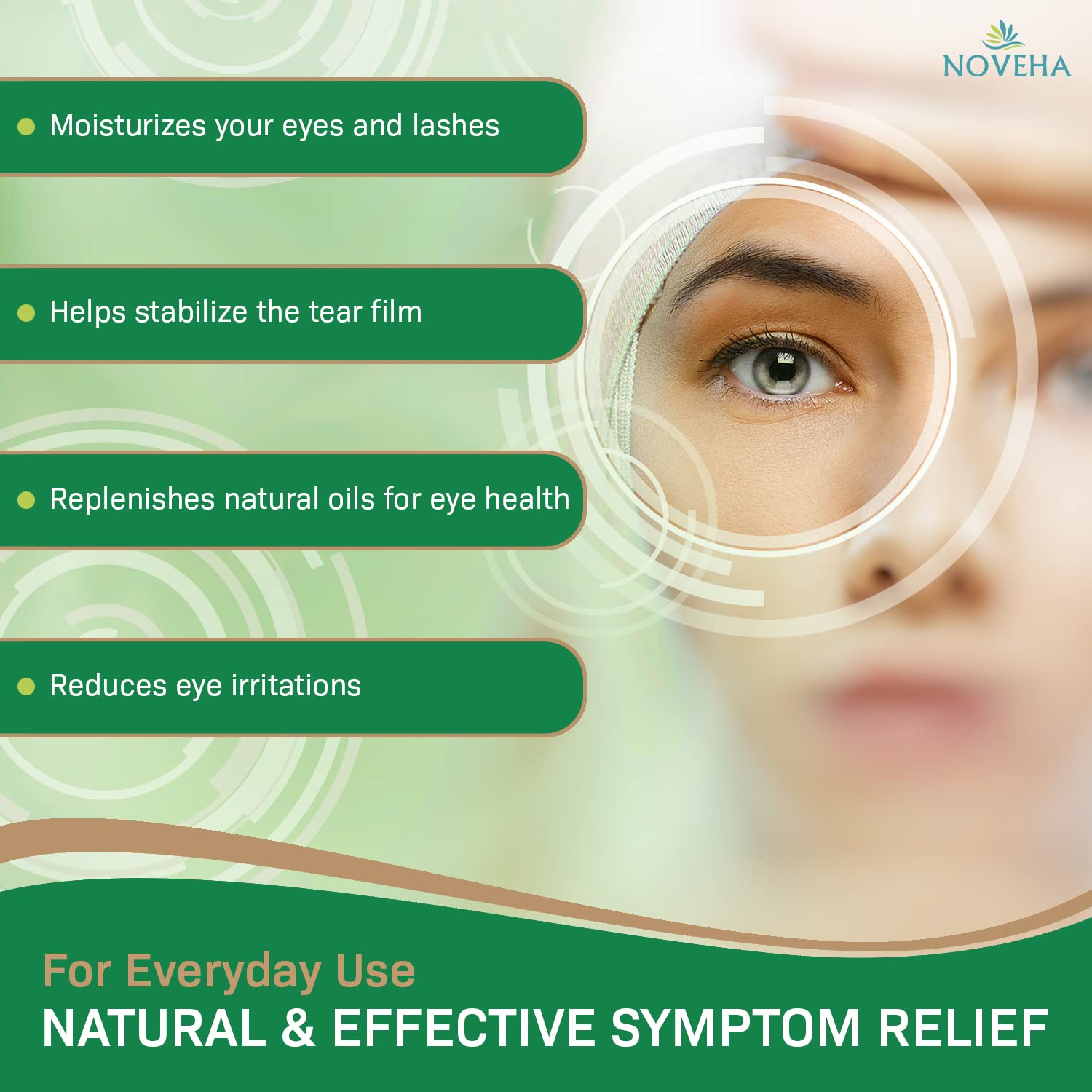 NOVEHA individually wrapped wipes for on the go eye care