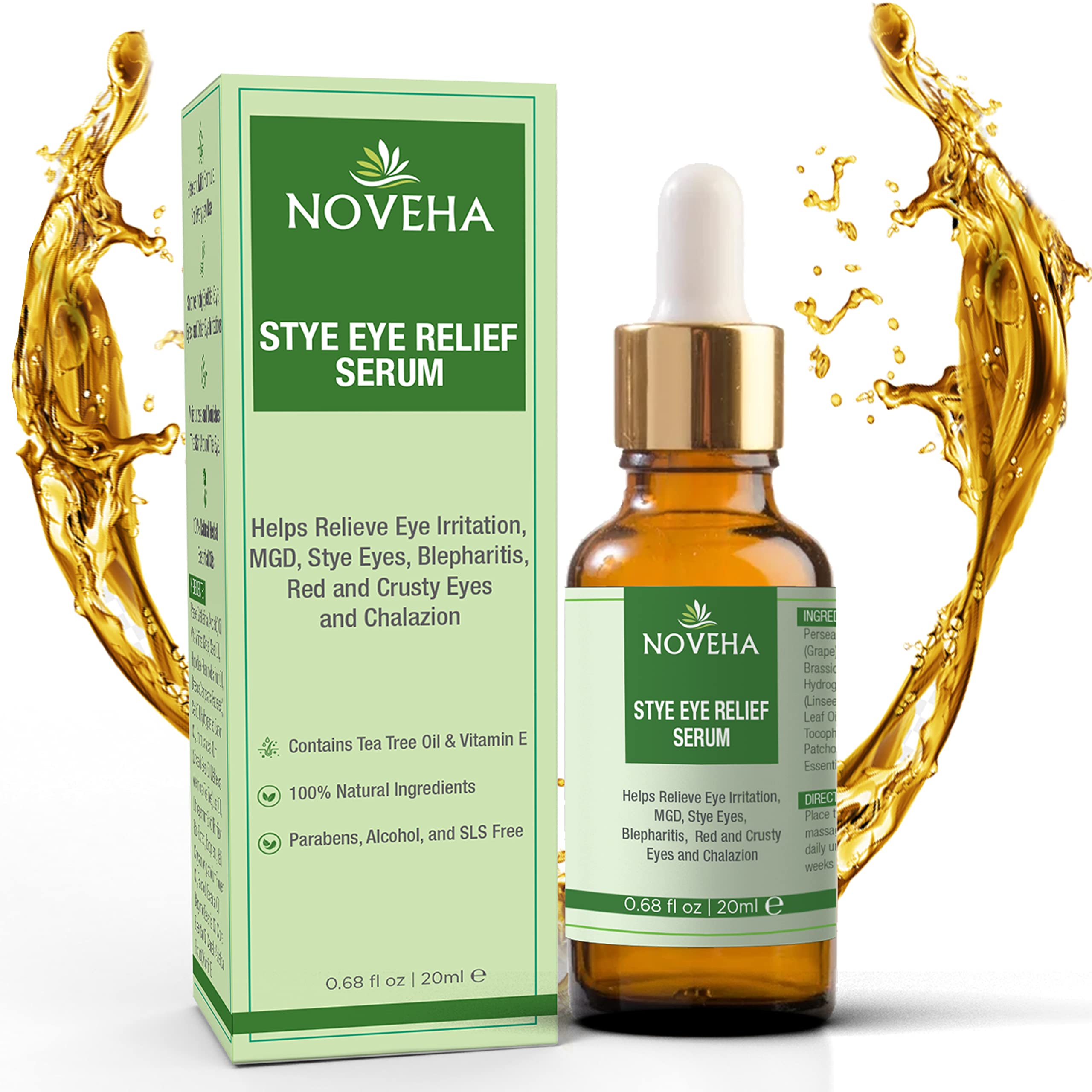 NOVEHA Serum Alivio Orzuelo: envase de 20 ml para uso diario suave.