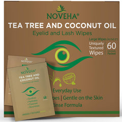 NOVEHA toallitas-ojos-tea-tree-coco-empaque-individual son ideales para limpieza suave diaria.