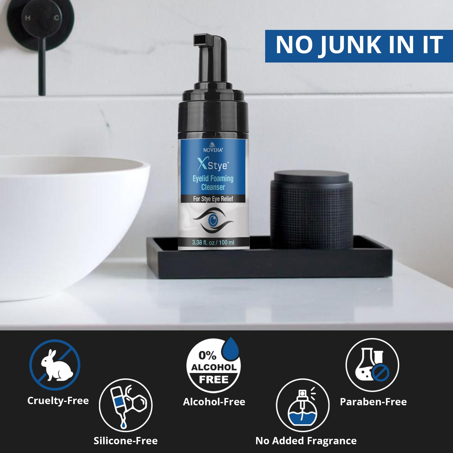 NOVEHA XStye: envase de 100 ml para uso diario.