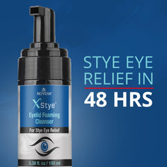 NOVEHA XStye: textura de espuma suave para limpieza ocular.