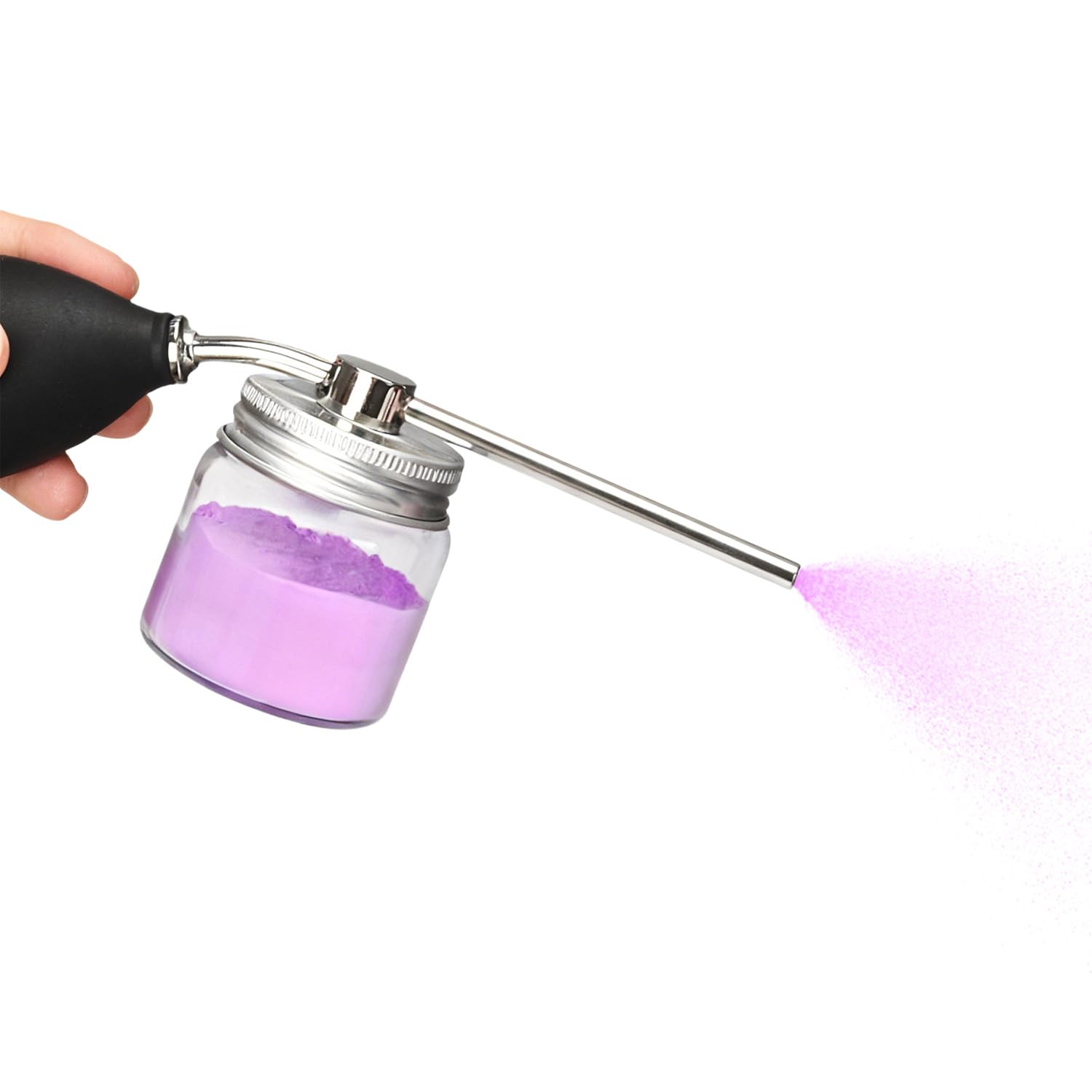 Noverlife powder spray bottle 12.5g demonstrates precise powder application for natural hairlines.