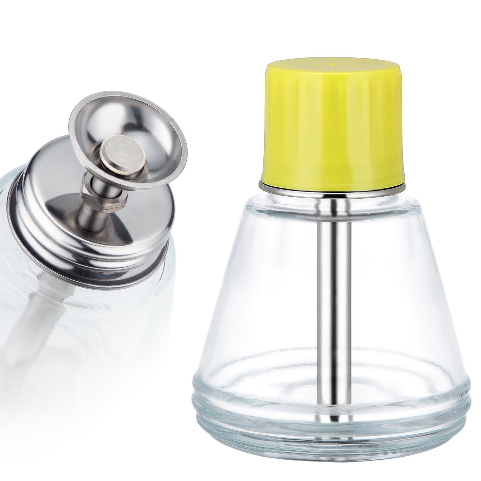 Noverlife durable glass dispenser with cap for reliable travel use.