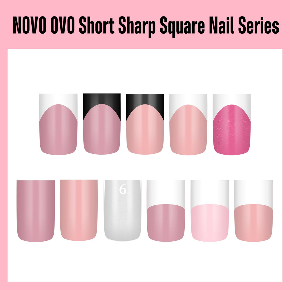 NOVO OVO baby-pink matte finish tips for chic DIY manicures