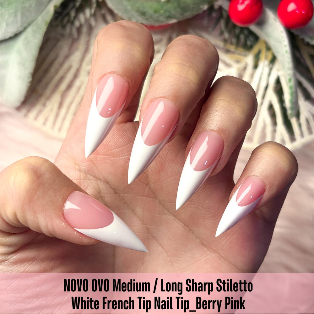 NOVO OVO berry pink soft gel nail tips ideal for easy DIY extensions.