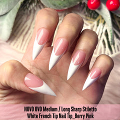 NOVO OVO berry pink soft gel nail tips ideal for easy DIY extensions.