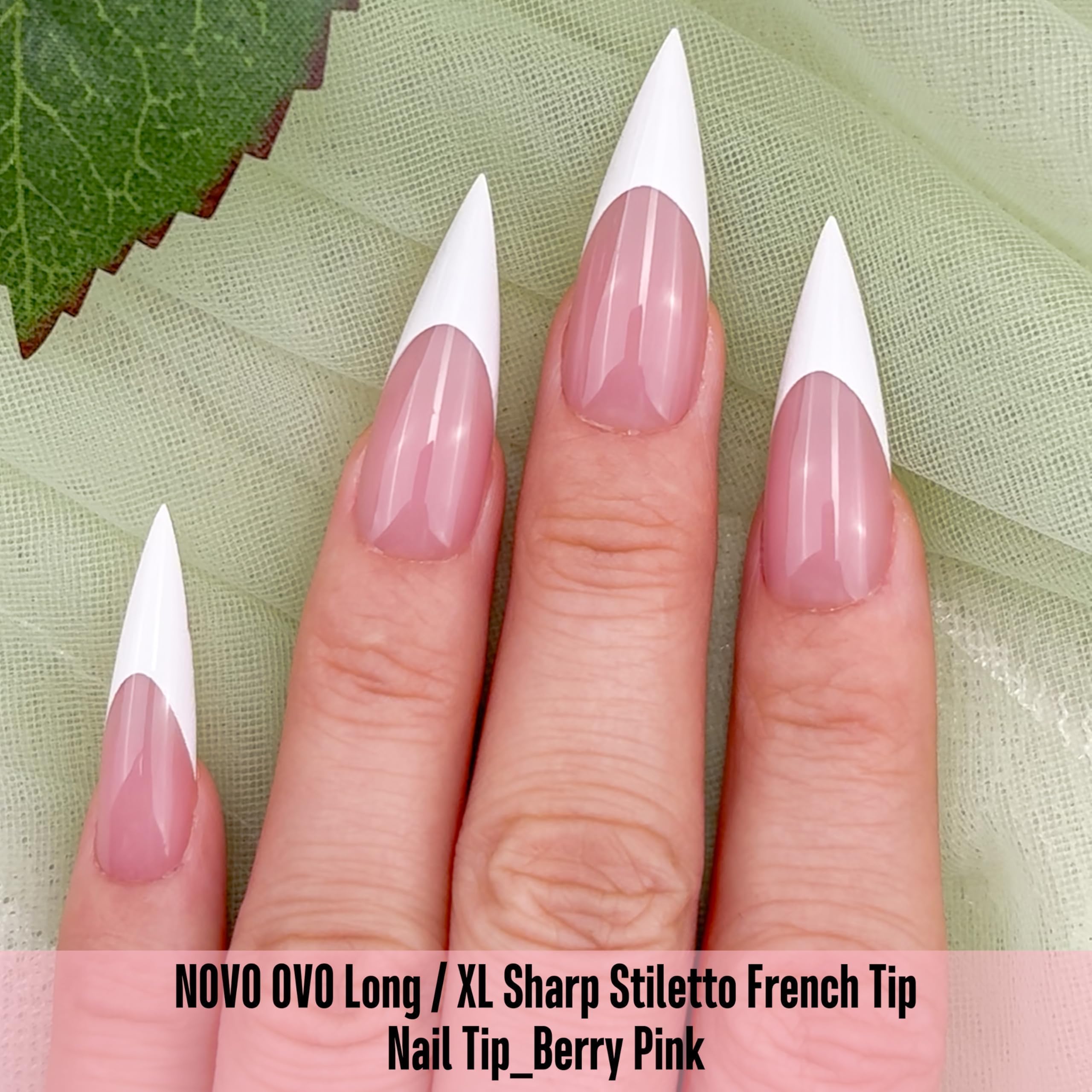 NOVO OVO berry pink soft gel nails with double matte finish for easy wear.