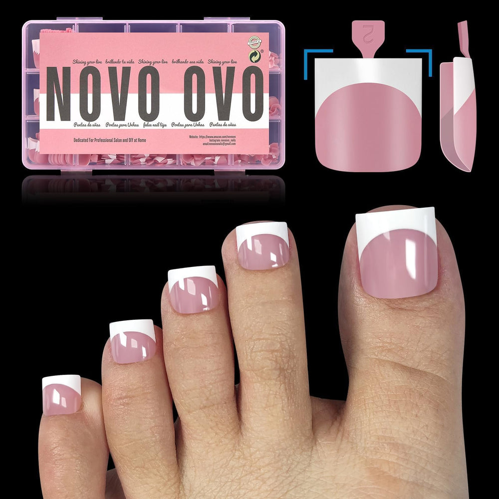 NOVO OVO Frances-puntas-dedo-pie para uñas con estilo francés.