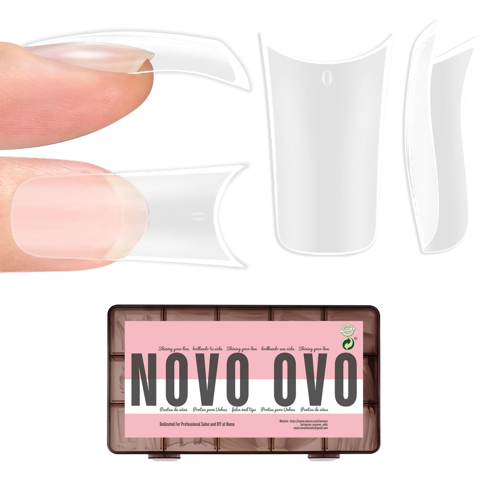 NOVO OVO Puntas de pato curva luna, facilita uñas con curva lunar sin tallado.