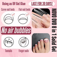 NOVO OVO pegamento uñas curado con lampara UV sin dolor.