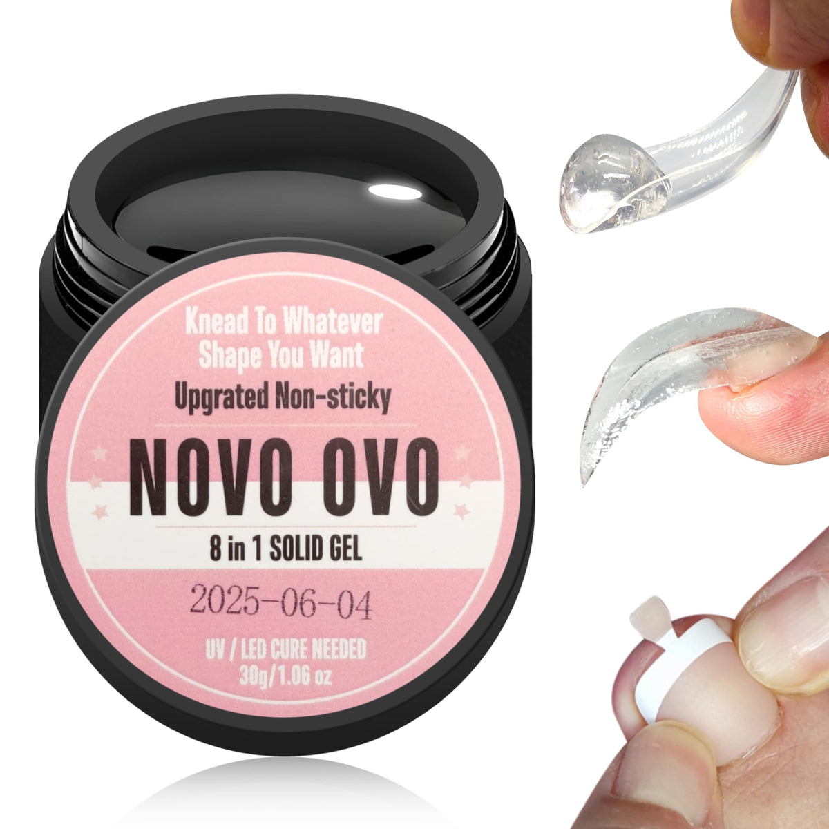 NOVO OVO pegamento uñas sólido no-resbaloso para adherir uñas postizas.