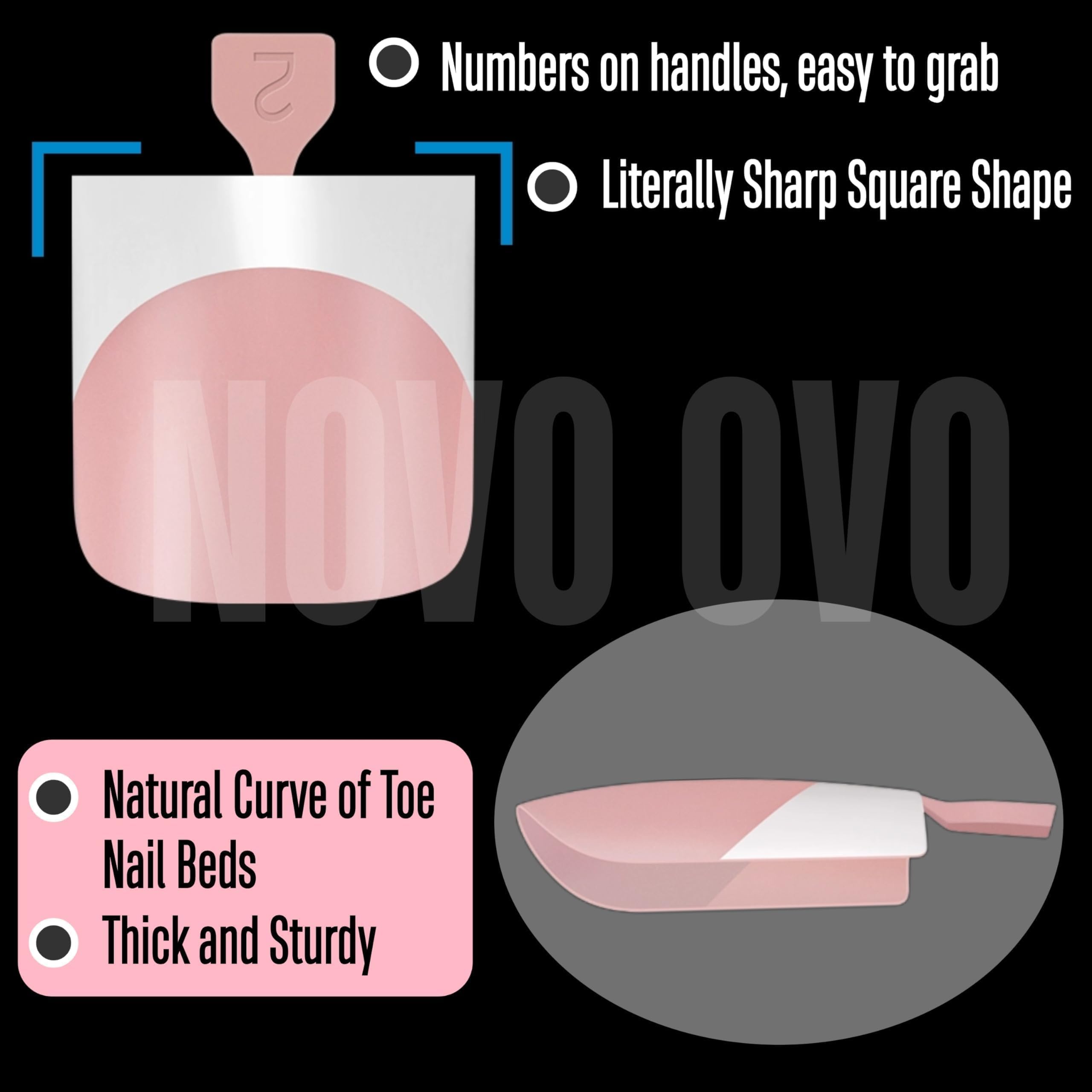 NOVO OVO primer y base ya aplicados en uñas, ahorro tiempo y esfuerzo.
