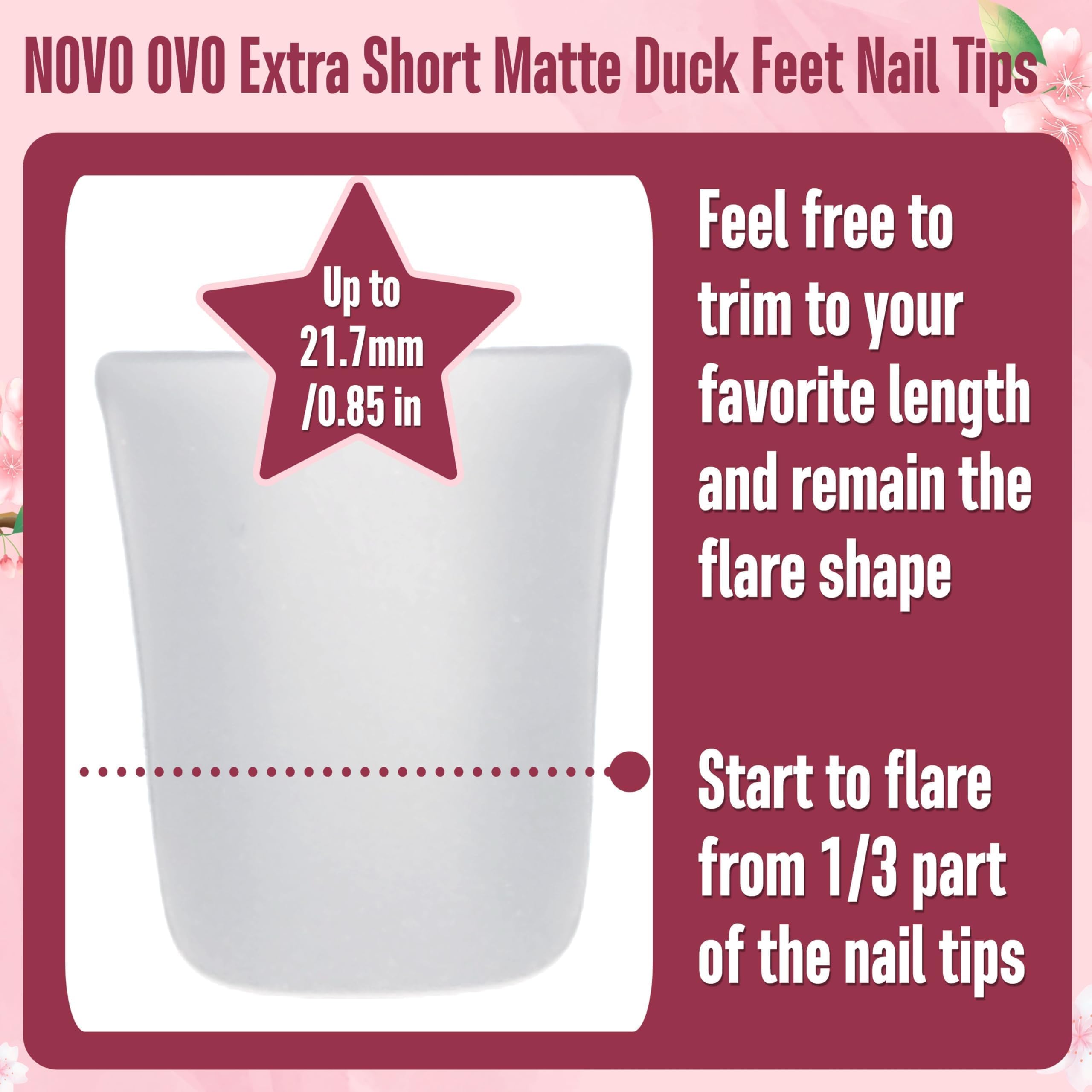 NOVO OVO puntas pato 12 tallas profesional para salón y uñas