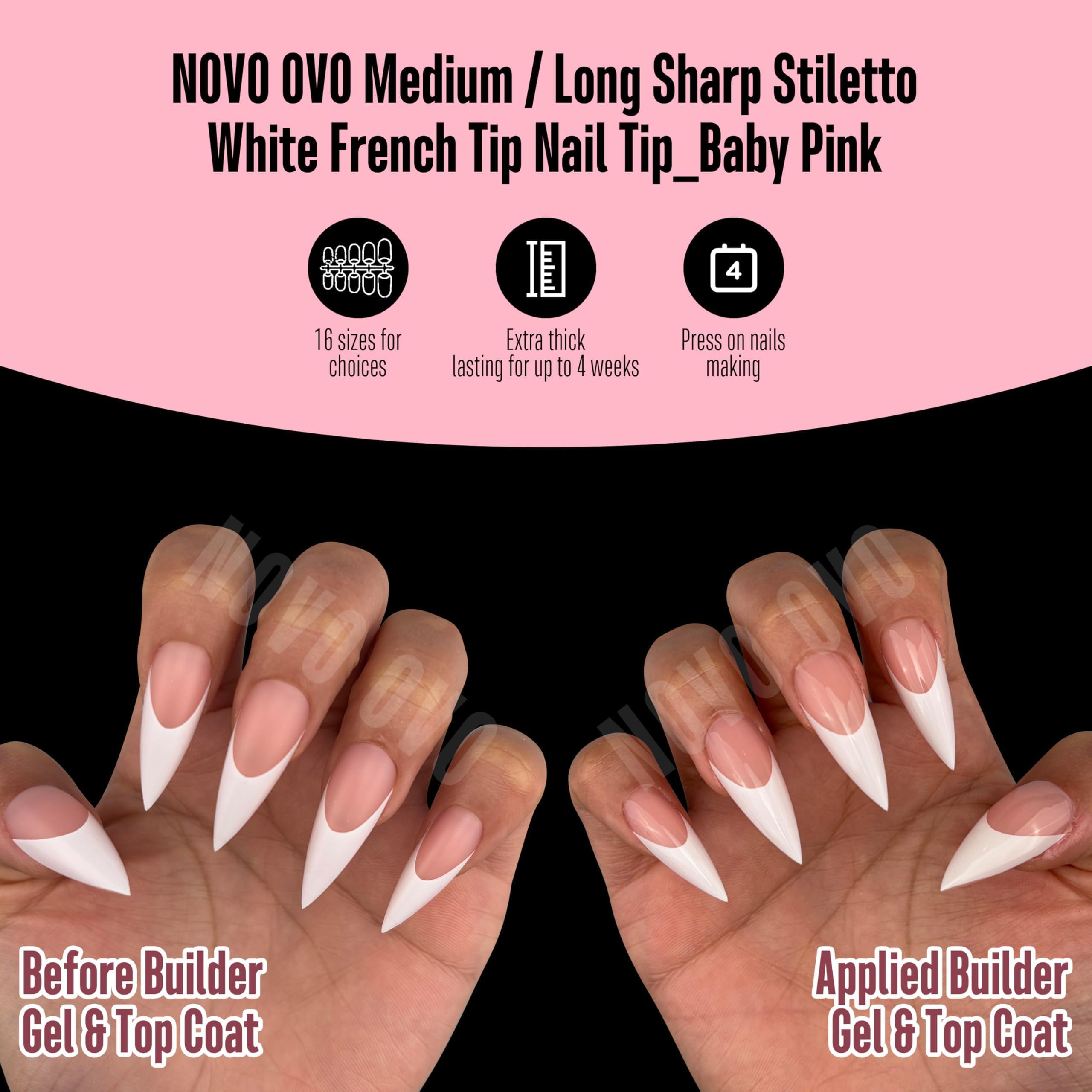 NOVO OVO salon ready nails compatible with gel polish and acrylic