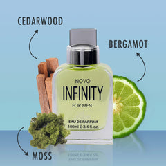 NovoGlow Infinity for Men cap detail showcasing premium spray for easy application