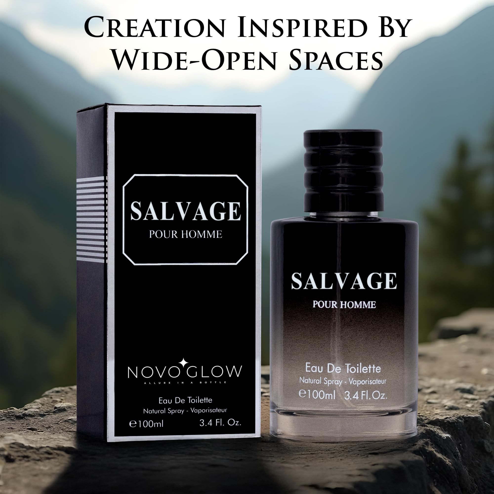 NovoGlow Salvage label closeup highlights premium notes and refined packaging.