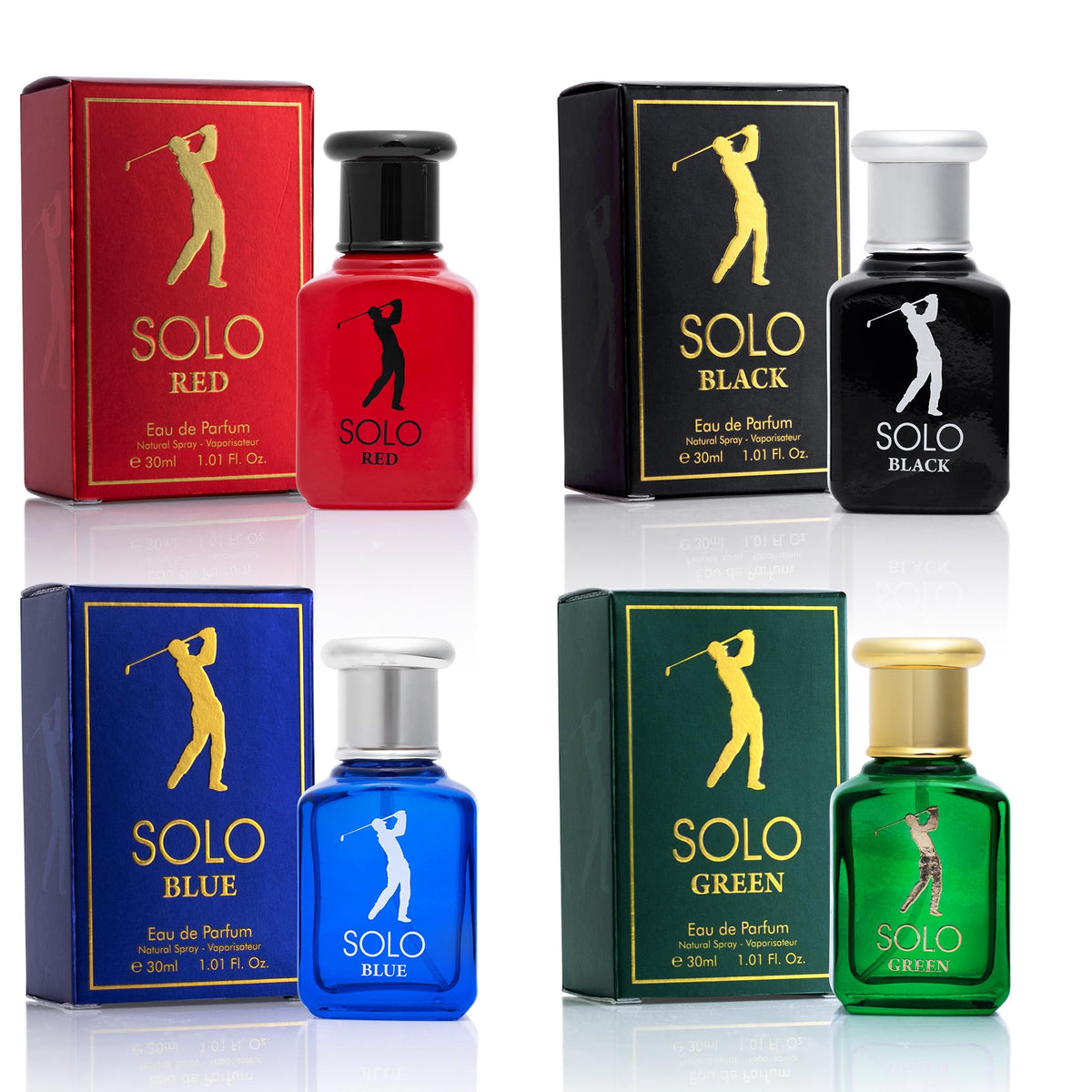NovoGlow Solo Red bottle showcases a bold woody-citrus aroma for daily confidence.