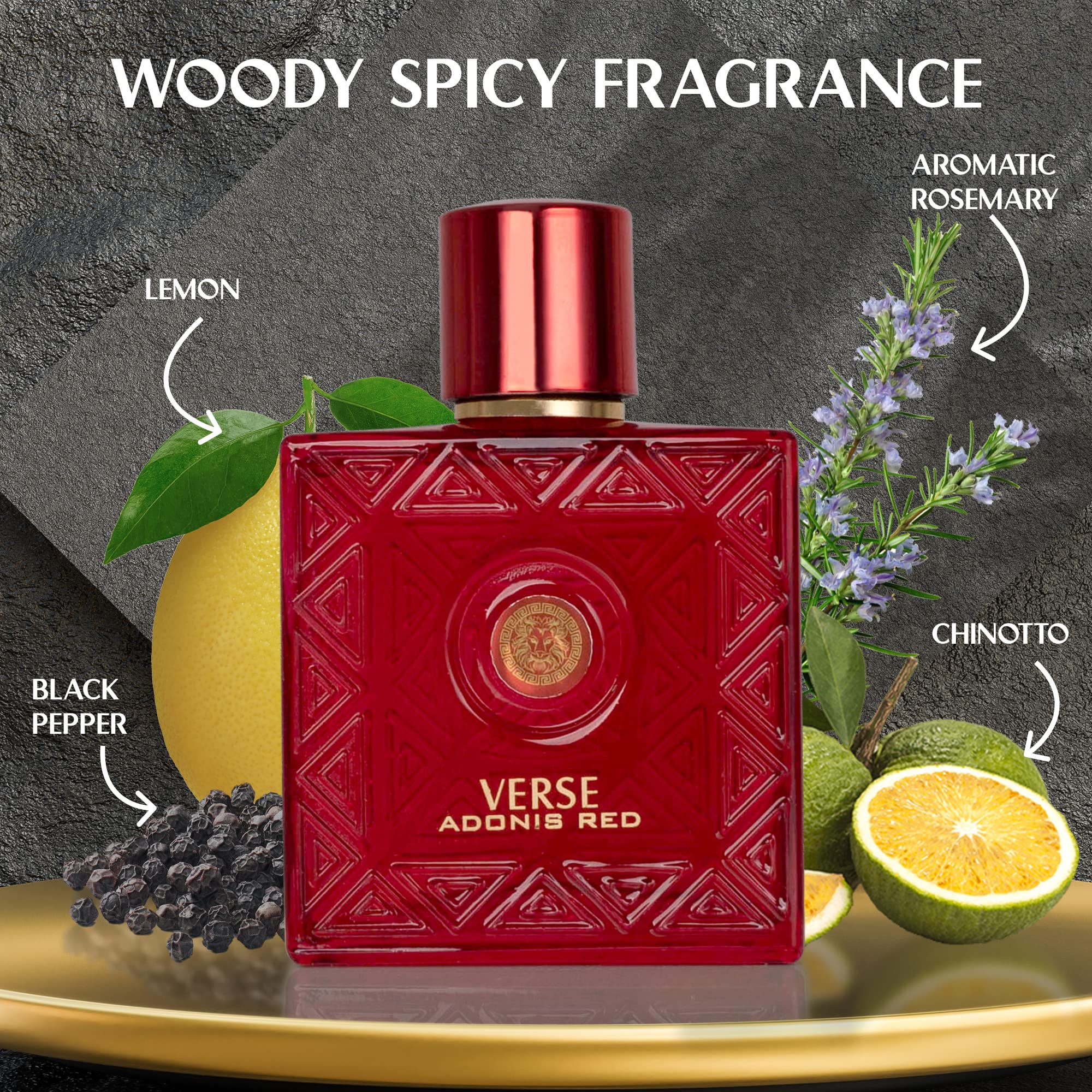 NovoGlow Verse Adonis Red bottle side reveals sleek silhouette for easy daily carry.