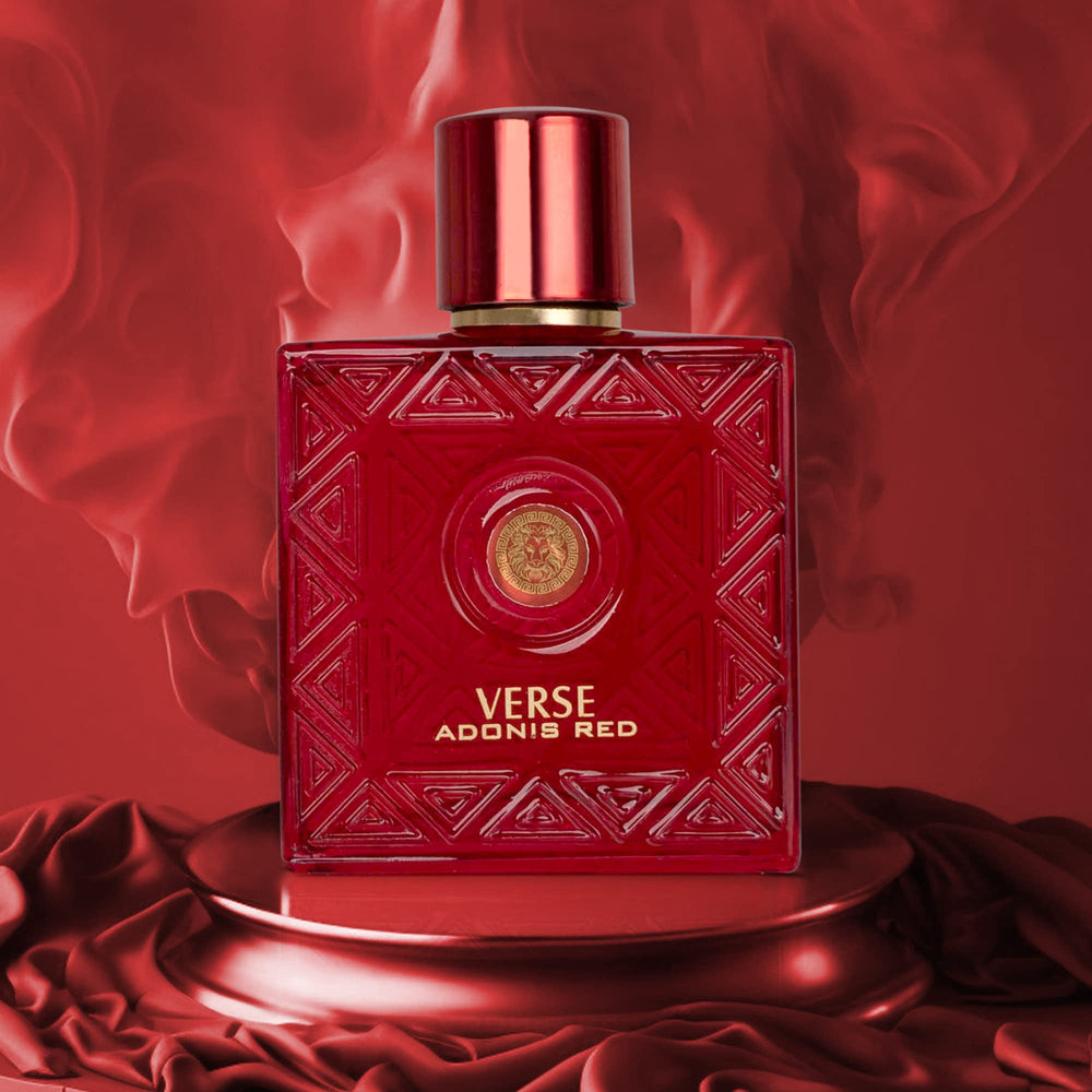 NovoGlow Verse Adonis Red gift pouch included for stylish storage and gifting.