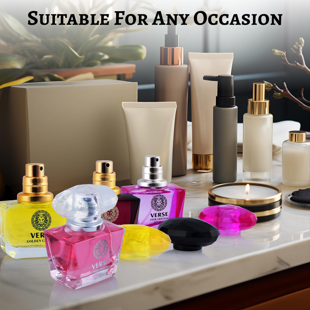 NovoGlow Verse dresser display showcases travel-friendly fragrances.