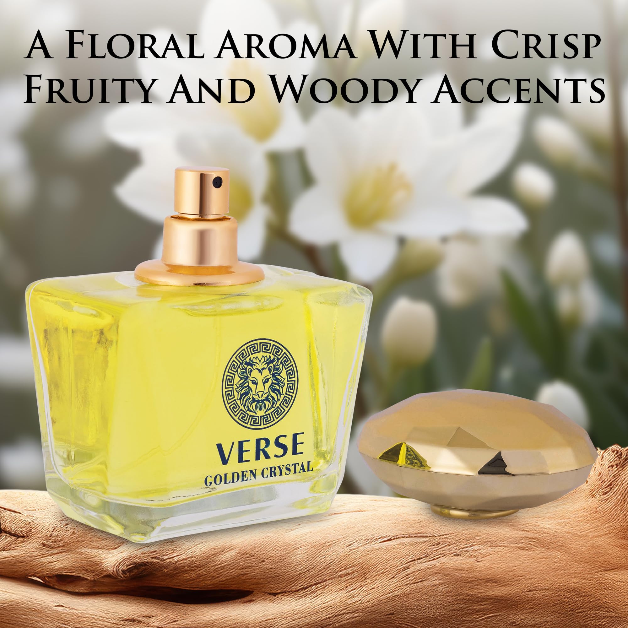 NovoGlow Verse Golden Crystal floral notes highlighting fresh, feminine allure