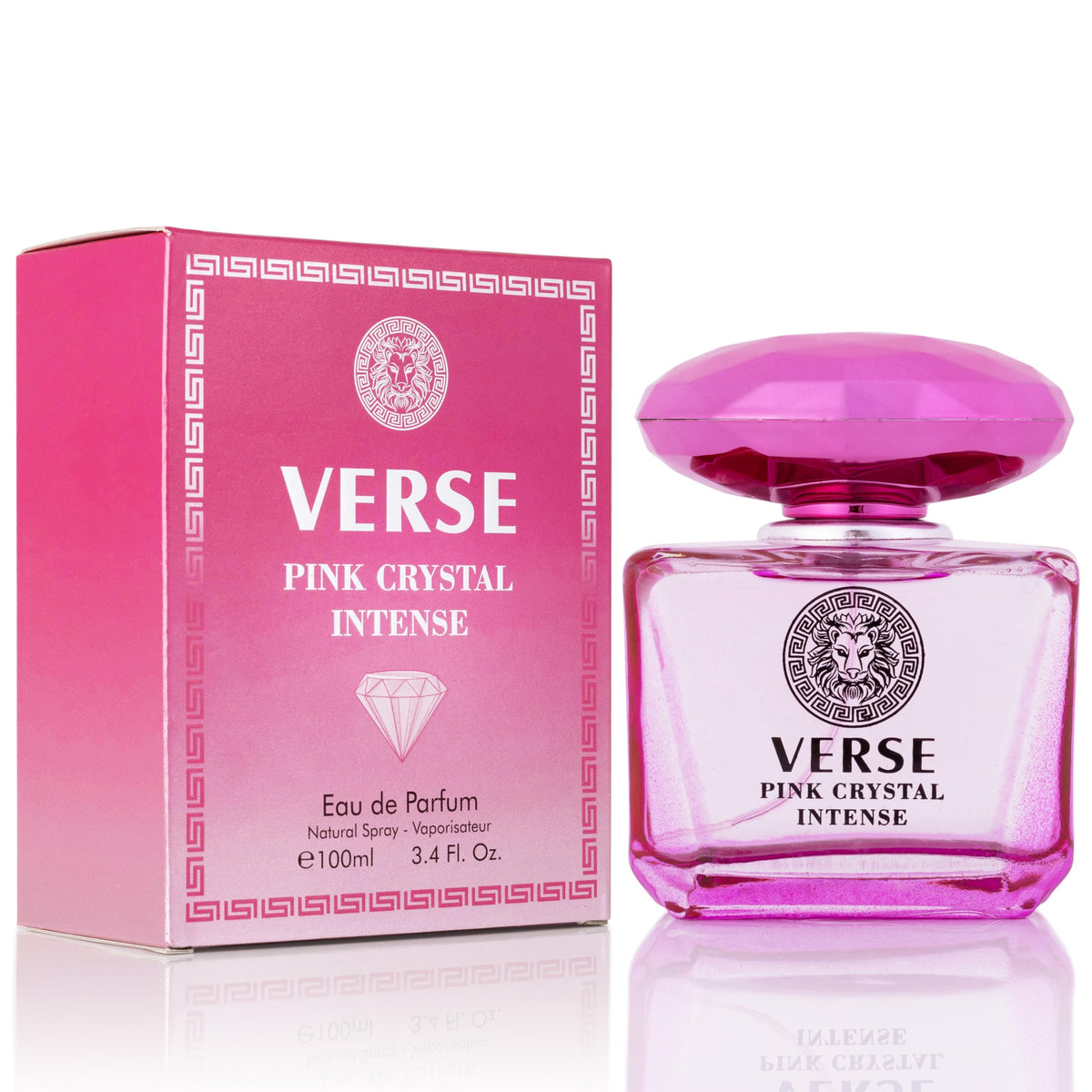 NovoGlow Verse Pink Crystal Intense bottle for confident daytime wear