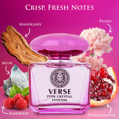 NovoGlow Verse Pink Crystal Intense top-notes opening with pomegranate and yuzu