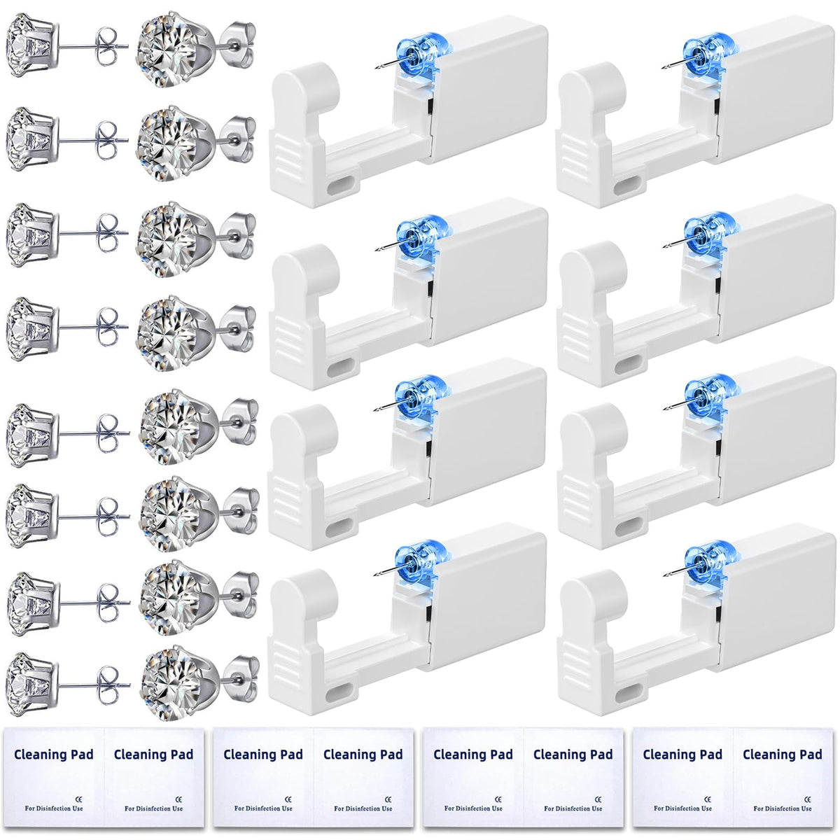 Novopiercing 24-Pcs Ear Piercing Kit box, neatly organized for easy use and preparation.