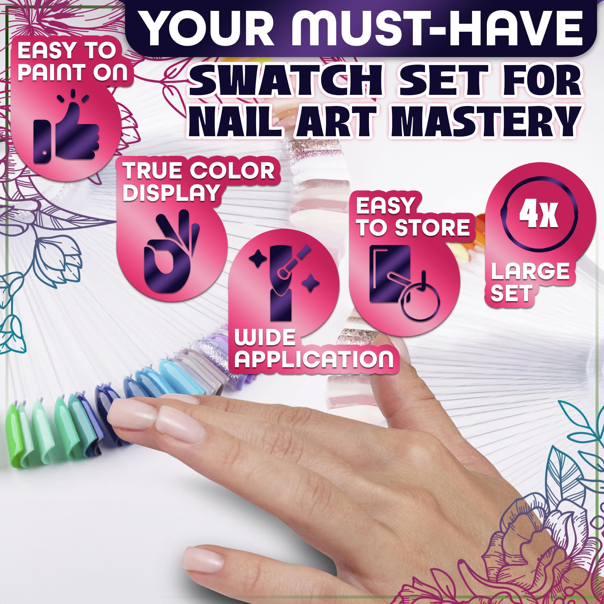 Novsix organizador muestras uñas con aros para navegar colores