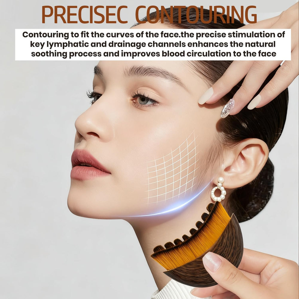 NOVWEE face massager for chin and jawline sculpting and relaxed facial tension.