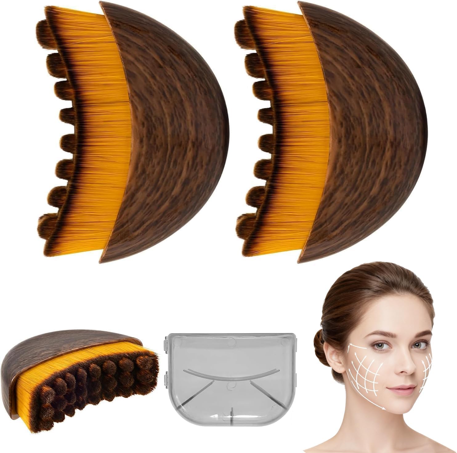 NOVWEE lymphatic contour brush close-up for precise facial contouring and soothing touch.